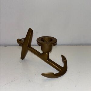Nautical ANCHOR Maritime Ship Candle Stick Holder Art solid brass vintage